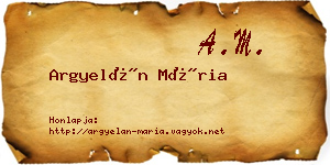 Argyelán Mária névjegykártya