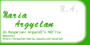 maria argyelan business card